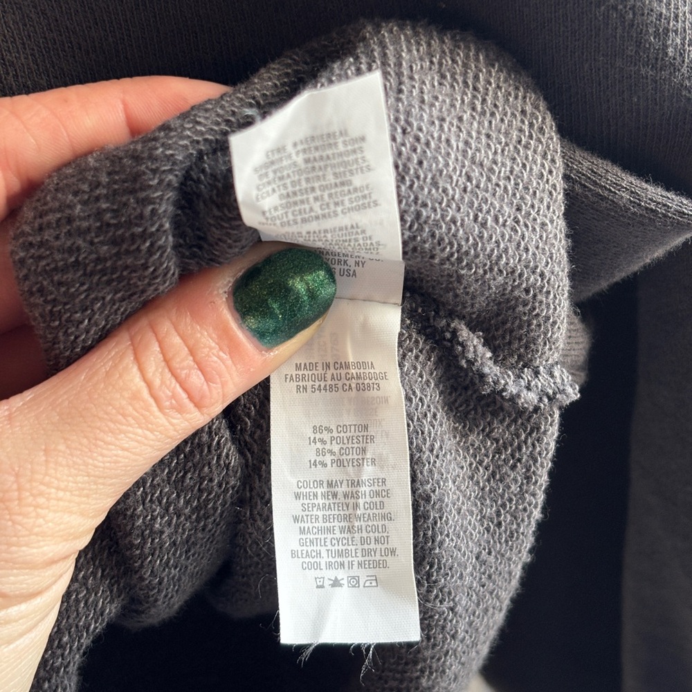 EUC Aerie Ruffle Sleeve 100% Cotton Sweatshirt | Women’s Small OVERSIZED 23” PTP - Picture 8 of 16